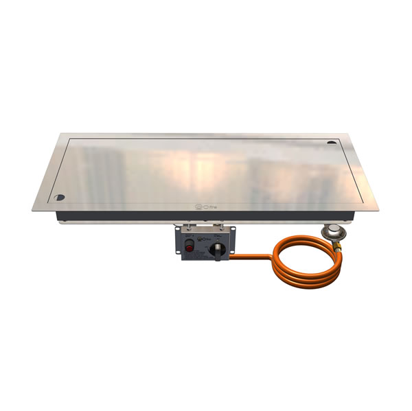 Inbouwbrander rechthoek GoFire RVS (79x36 cm) - Afbeelding 2