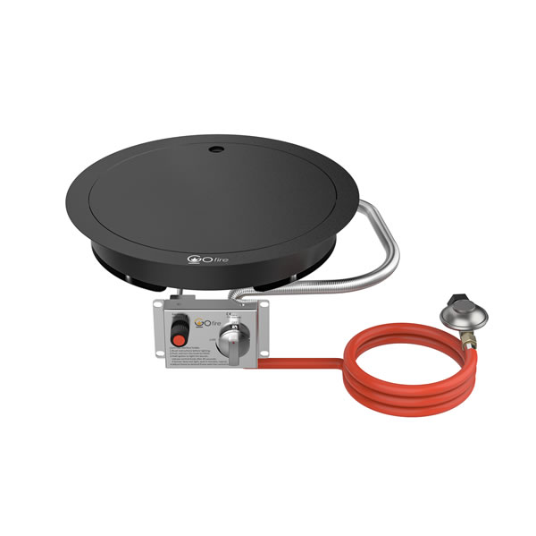 Vuurtafel inbouwbrander GoFire rond 45 cm zwart sfeer