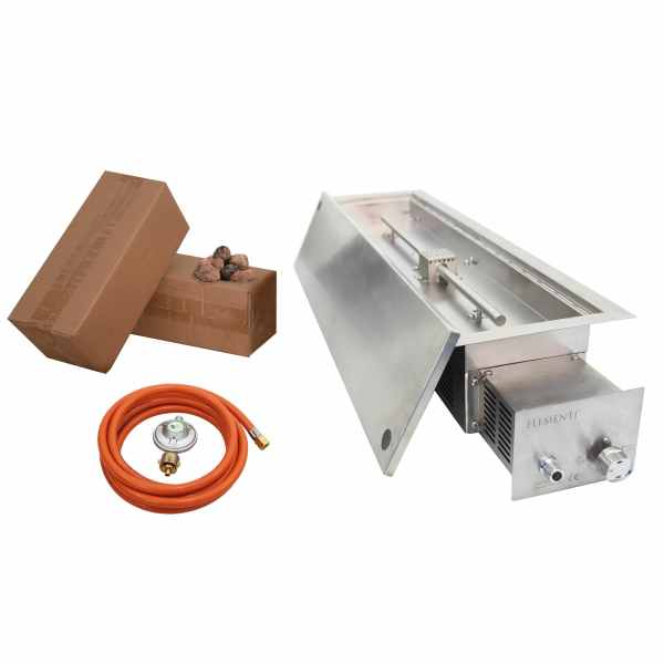 Inbouwbrander rechtkant Elementi RVS (105x29 cm) - Afbeelding 2