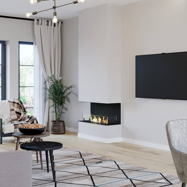 Inbouwhaard Biopasja BioSuperior Driezijdig (bio-ethanol) - Afbeelding 2