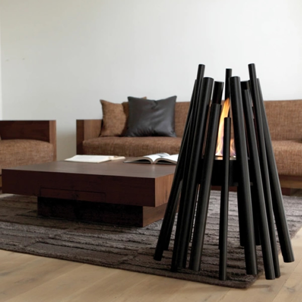 Vuurzuil EcoSmart Fires STIX (bio-ethanol) sfeer5