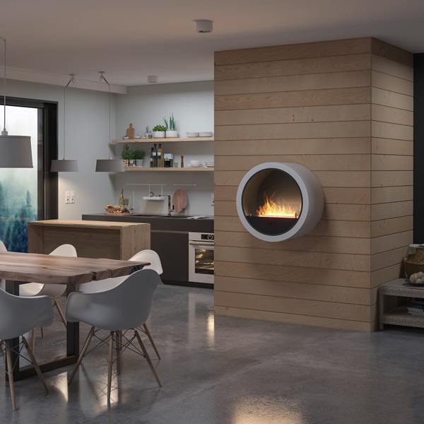Wandhaard Infire Incyrcle Wall Wit (bio-ethanol) - Afbeelding 3