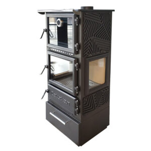 Vrijstaande houtkachel met oven en lade Caliskan 306 3D