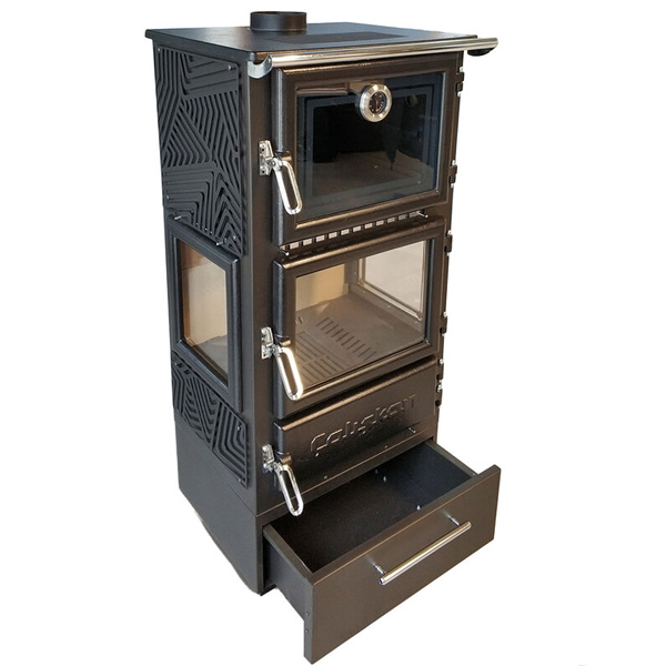 Vrijstaande houtkachel met oven en lade Caliskan 306 3D - Afbeelding 2