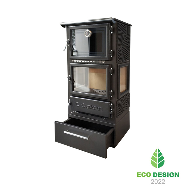 Vrijstaande houtkachel met oven en lade Caliskan 306 3D - Afbeelding 3
