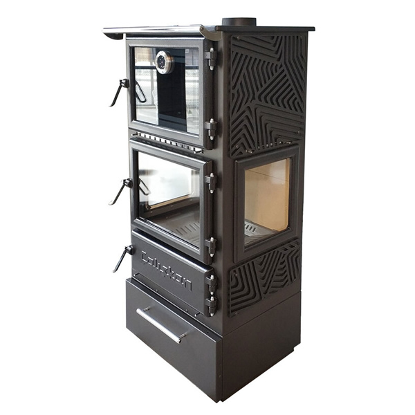 Vrijstaande houtkachel met oven en lade Caliskan 306 3D