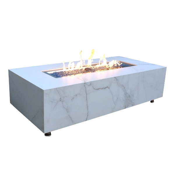 Vuurtafel Elementi Carrara Porselein Bianco White (gas)